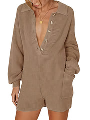 Casual Solid Jumpsuit Long Sleeve