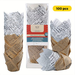 100pcs Newspaper Baking Cups for Cupcakes Muffins