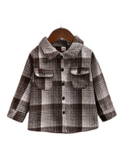 Toddler Plaid Flannel Shirt Long Sleeve Casual Fall Winter Coat Top