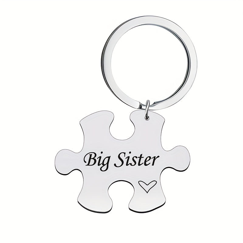 Big & Little Sister Puzzle Keychains Set Bag Purse Ornament