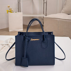 Letter Decor Handbags For Women Litchi Crossbody Bag Satchel Purses