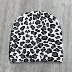 Leopard Print Winter Sport Beanie Hat with Ear Protection