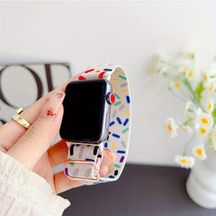 Rainbow Nylon Elastic Smart Watch Strap for Smart Watch