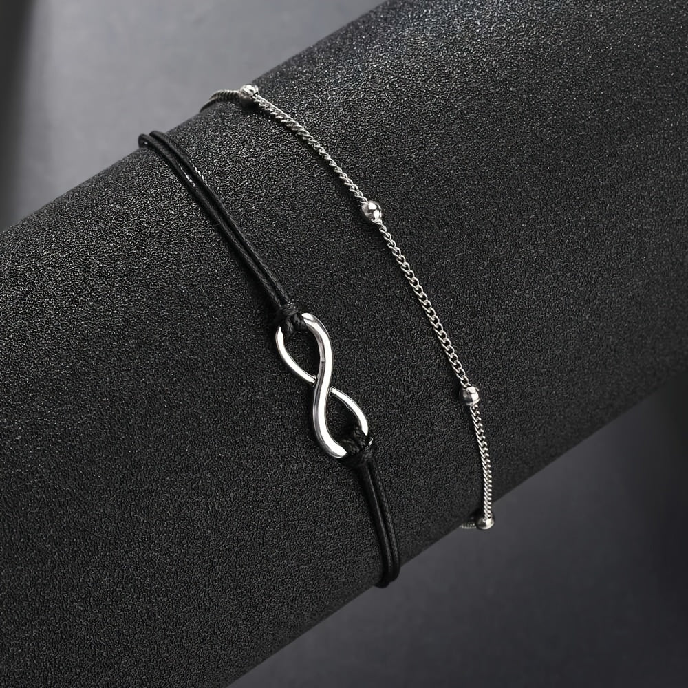 Vintage Style Stackable Anklet Set for Women