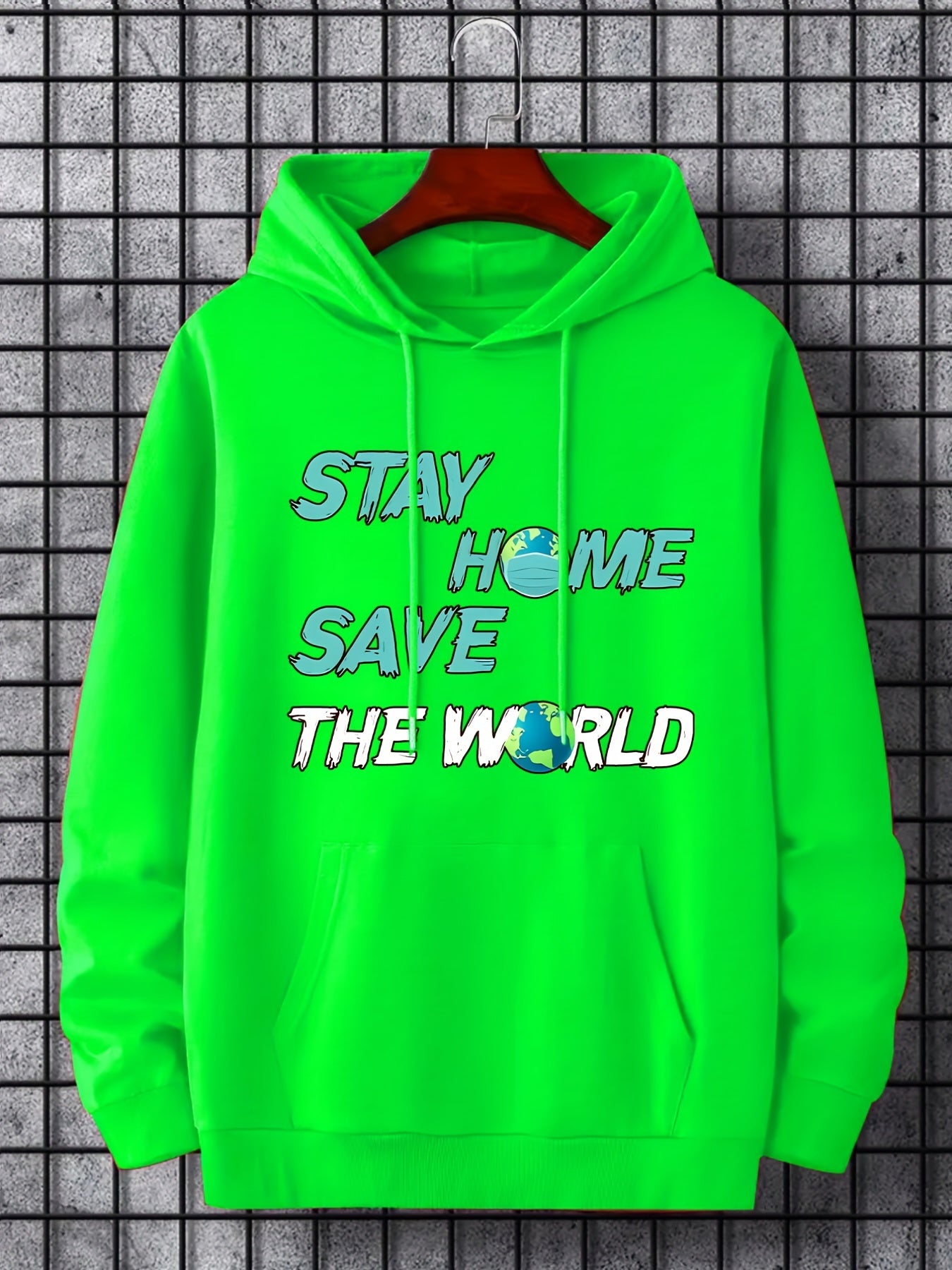 Stay Home Save The World Print Hoodie