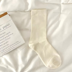 3 Pairs Solid Socks Comfy & Soft All match Socks Women's Stockings