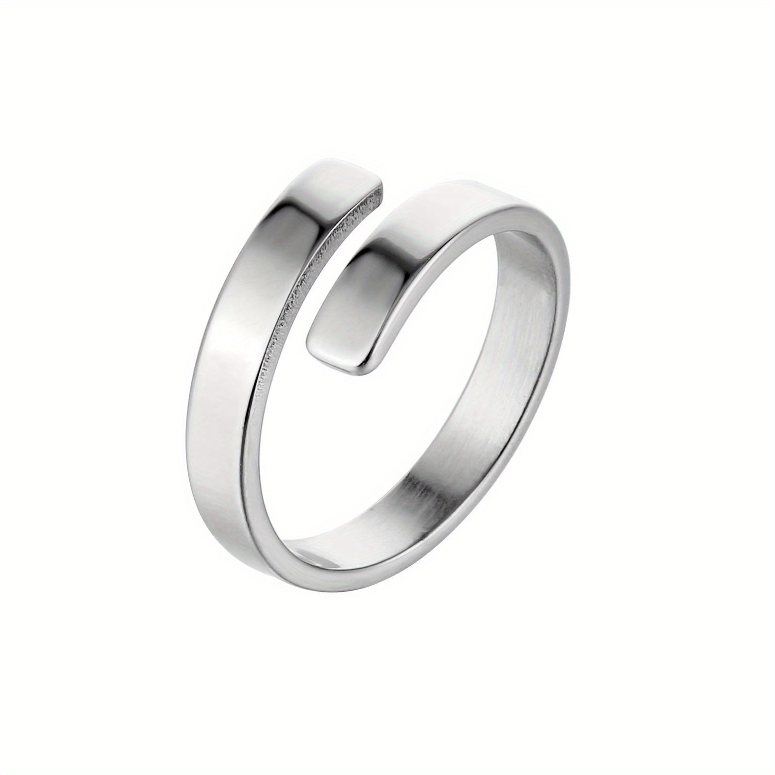 Personalized Engraved Name Ring Stainless Steel Adjustable Finger Ring