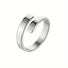 Personalized Engraved Name Ring Stainless Steel Adjustable Finger Ring
