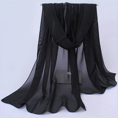 Chiffon Scarf Solid Shawl Sunscreen Head Wrap Hijab Travel Beach Towel