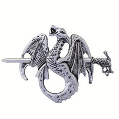 Vintage Witch Pagan Hairpin Dragon Crescent Moon Hairpin Magic Occult Hair Stick
