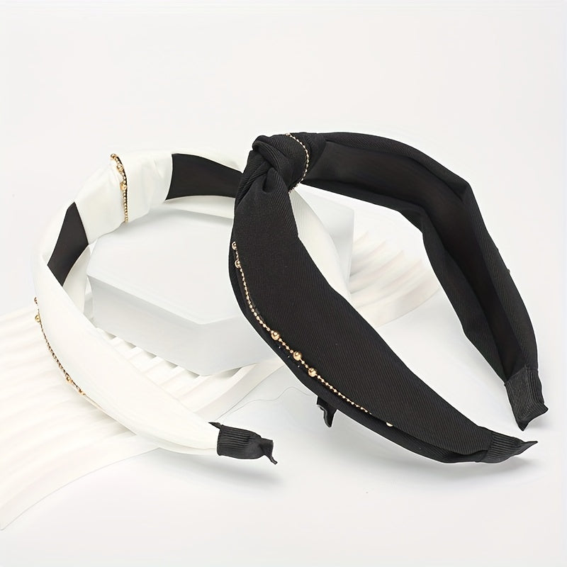 Chain Fabric Headband Wide Hair Hoop Hair Accessories for Women Girls
