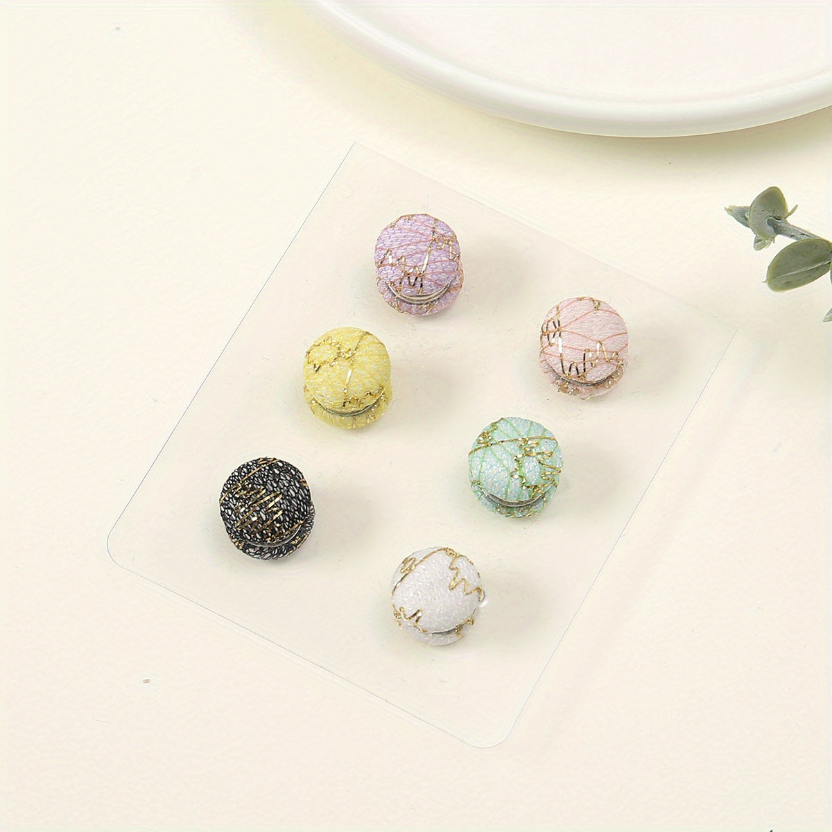 6pcs Candy Hijab Magnetic Pins Sequin Strength Magnetic Scarf