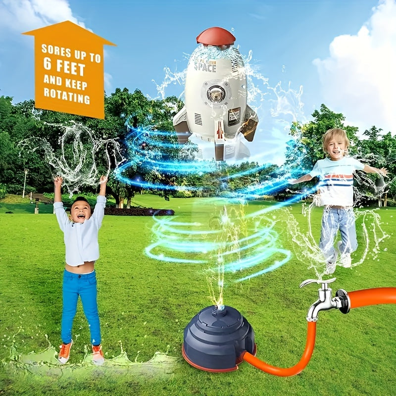 Sprinkler Water Spray Rocket Toy for Outdoor Summer Fun