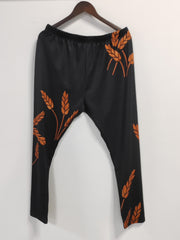  Casual Leggings Women's Plus Ears Of Rice Print High Rise Leggings
