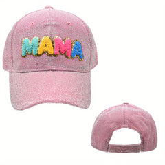 Mama Patch Glitter Baseball Cap Colorful Sunshade Dad Hats