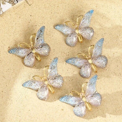 5pcs Butterfly Decor Hair Clips Non-slip Duck Billed Acrylic Hair Accessories