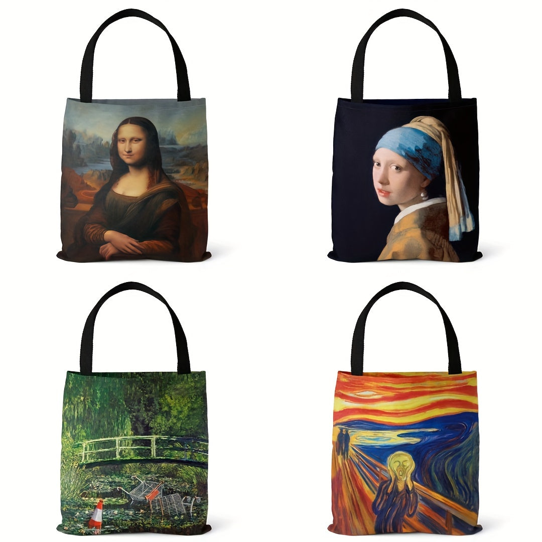 Famous Painting Series Tote Bag Lightweight Canvas Shoulder Bag