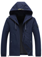 Men's Casual Drawstring Hooded Jacket with Pockets