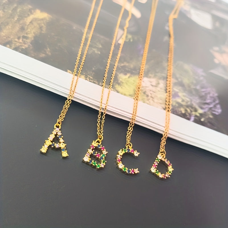 Colorful Letter P Pendant Necklace for Girls