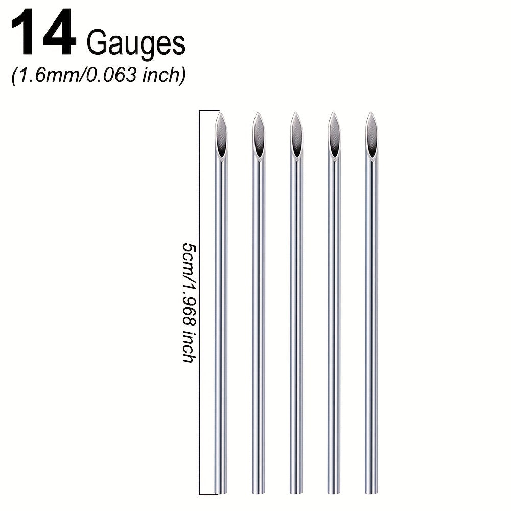 5 Pcs Disposable Piercing Needles for Ear Nose Lip Nipple Piercing