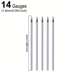 5 Pcs Disposable Piercing Needles for Ear Nose Lip Nipple Piercing