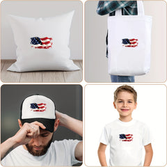 10pcs American Flag Heat Transfers Patches for DIY Uniform Vest Jacket T-Shirt