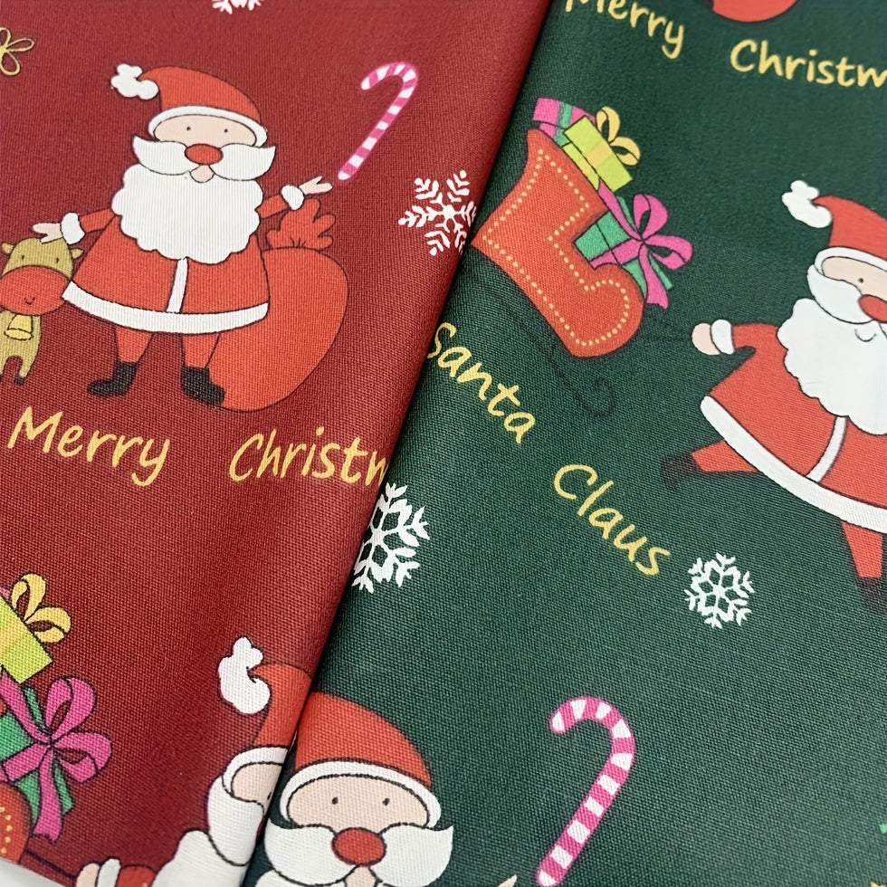 2pcs Christmas Cotton Cloth Sewing Fabric DIY Patchwork Material 50x5