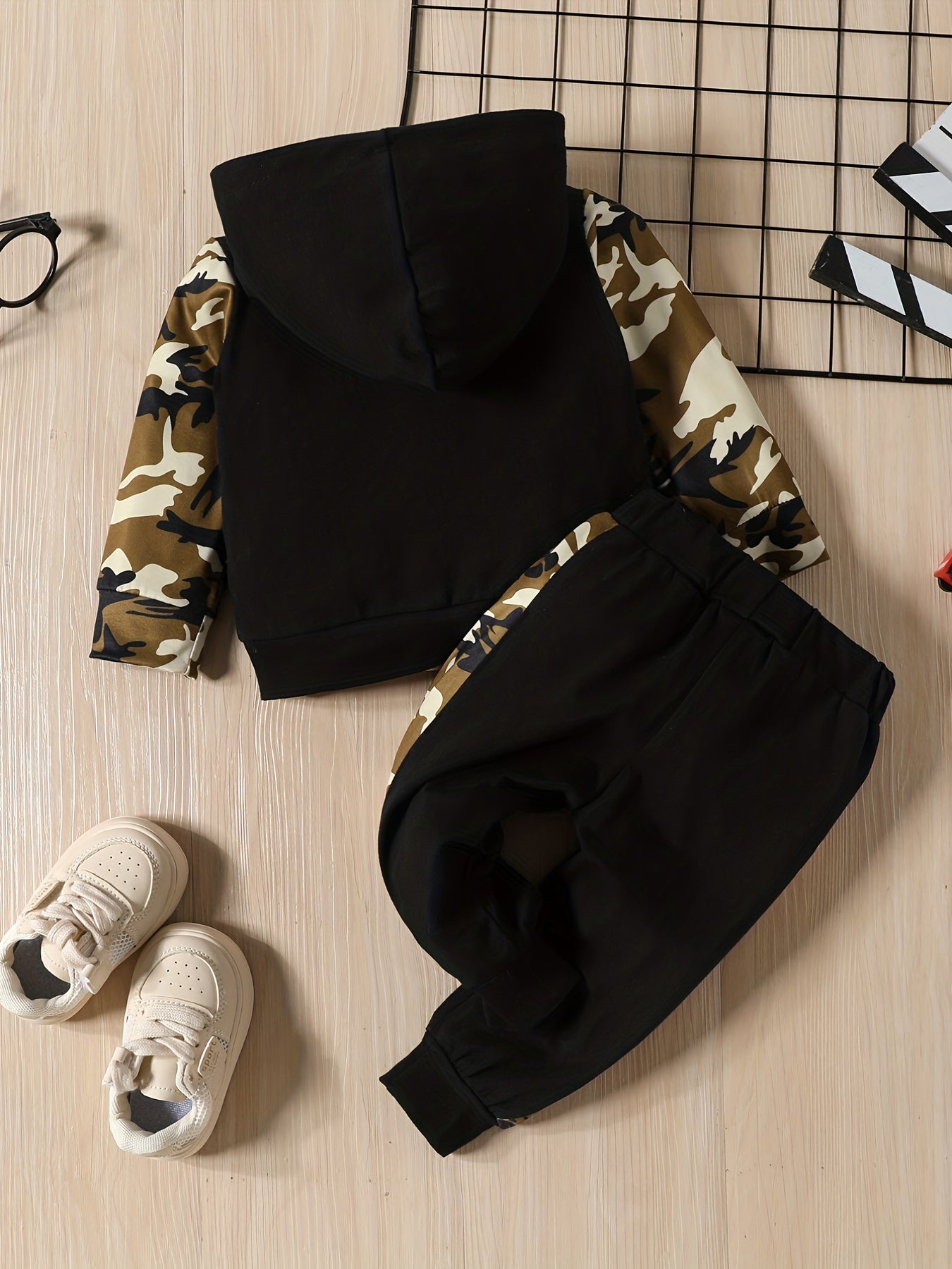 Camouflage Block 2pcs Outfit Toddler Baby Boys Hoodie Pants Set