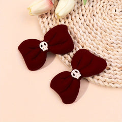 Velvet Skull Bow Hair Clip Cyberpunk Hair Pin Barrette Accessories