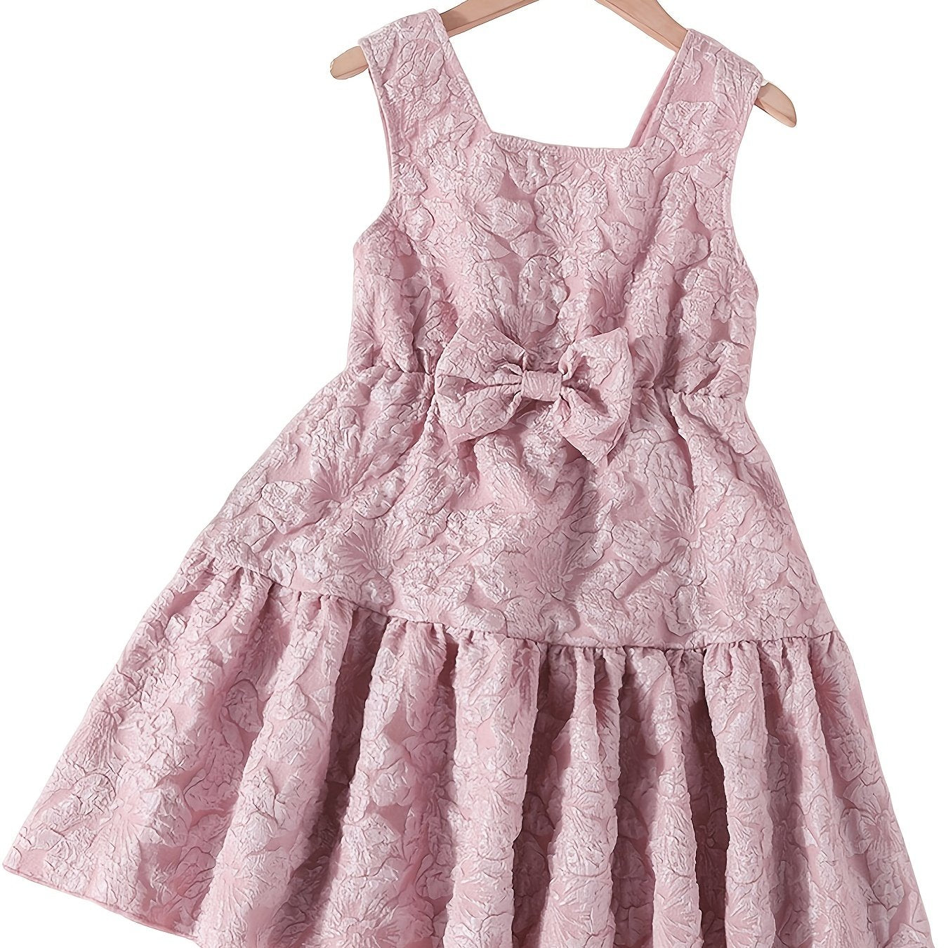 Girls Floral Sleeveless Dress with Bowknot for Summer