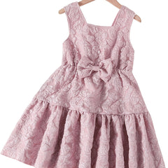 Girls Floral Sleeveless Dress with Bowknot for Summer