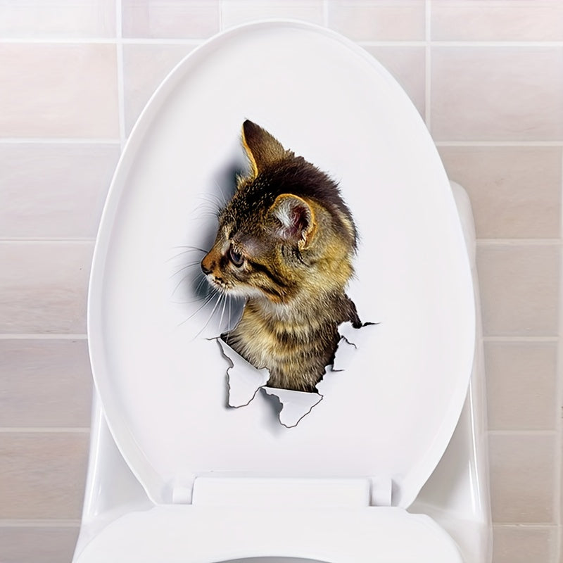 3pcs Cat Wall Stickers 3D Animal Beauty Home Self Adhesive PVC Stickers