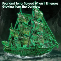 Fluor. Green Flying Dutchman 3D Puzzle - Ship Home Decor