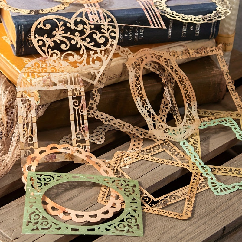 10pcs Lace Border Landscaping Paper for Journal DIY Decorating
