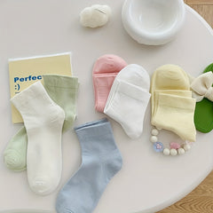7 Pairs Solid Socks Comfy & Breathable Women's Stockings