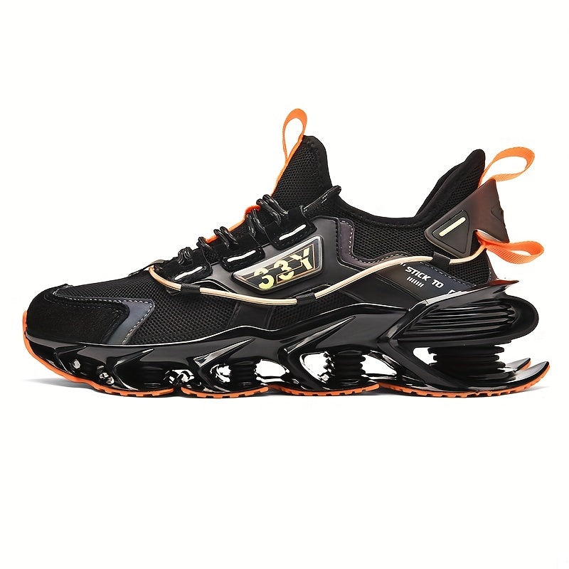 Men's Block Lace up Blade Sneakers Outdoor Sports Shoes