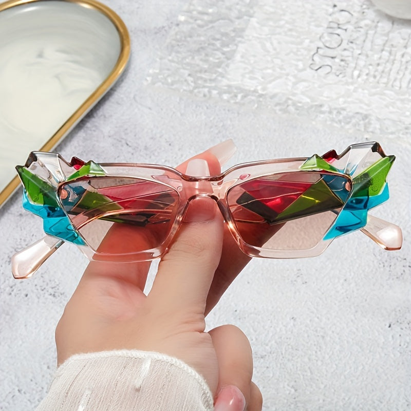 Y2K Irregular Frame Sunglasses Punk Block Glasses UV400