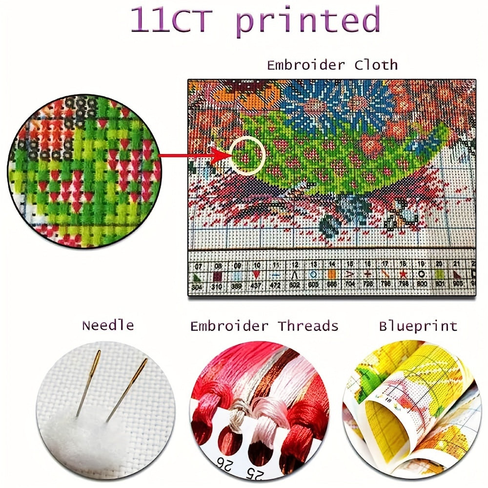 Plum Blossom Bird Cross Stitch Kit 11CT Printed Canvas DIY Embroidery Home Decor