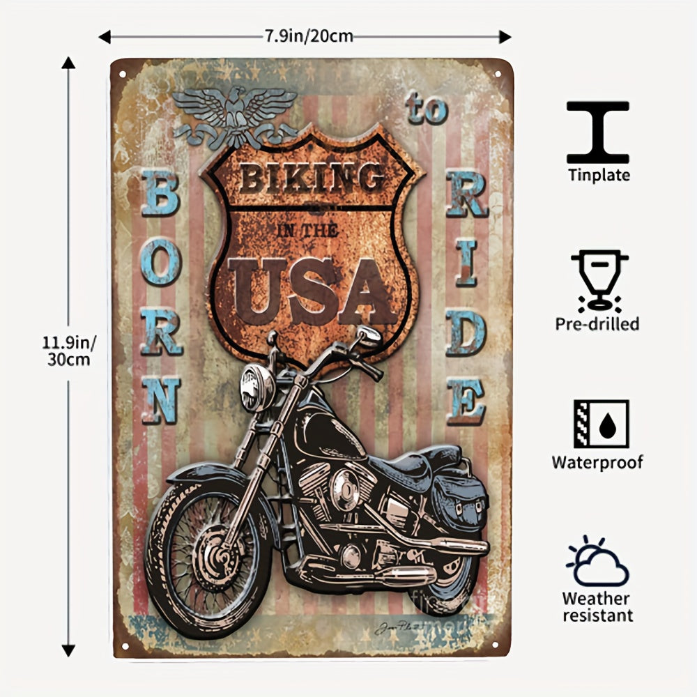 Retro Motorcycle Art Tin Metal Sign Poster