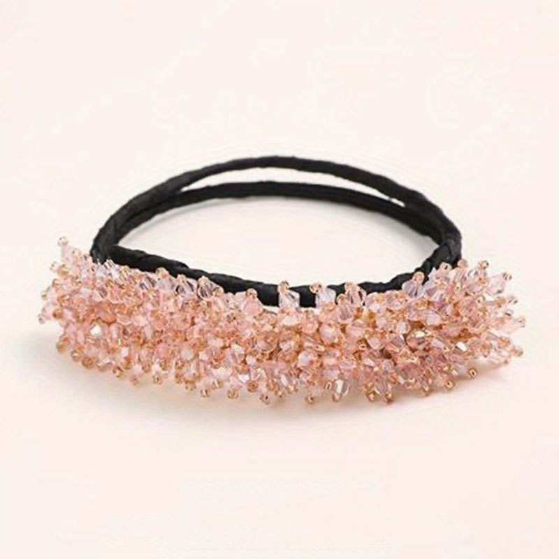 Crystal Pearl Hair Device Braided Headdress Hair Artifact Bun Accessories