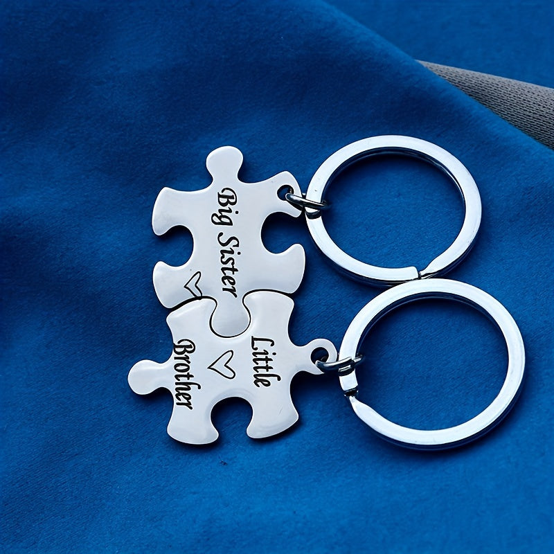 Big & Little Sister Puzzle Keychains Set Bag Purse Ornament