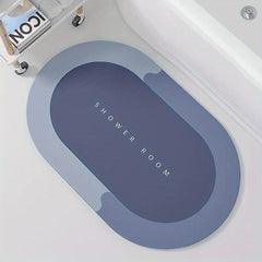 1pc Oval Bathroom Toilet Absorbent Quick Drying Foot Mat