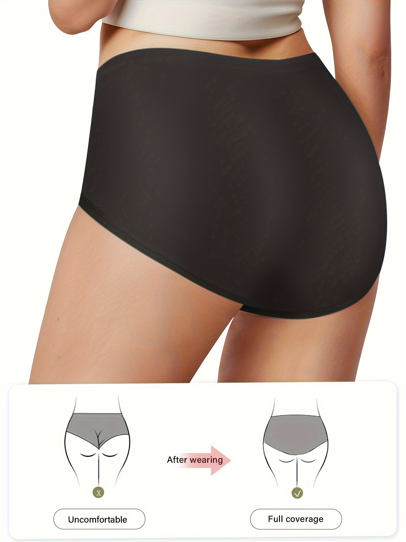 3 Pack Plus Size Panties Set High Waisted Tummy Control 3pcs Set