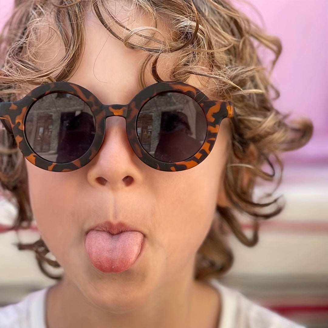 Girls Round Frame UV Protection Sunglasses For Children