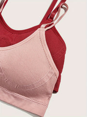Solid Wireless Push Up Bra & Panties Lingerie Set Women's Underwear