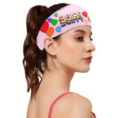 Rainbow Elastic Sports Headband for Women