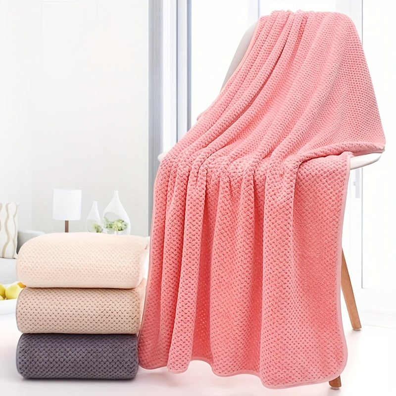 Soft Coral Fleece Pelerine Pattern Bath Towel - 70 x 140 cm
