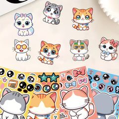 Cat Face Changing Stickers for DIY Decor, Stationery Decor