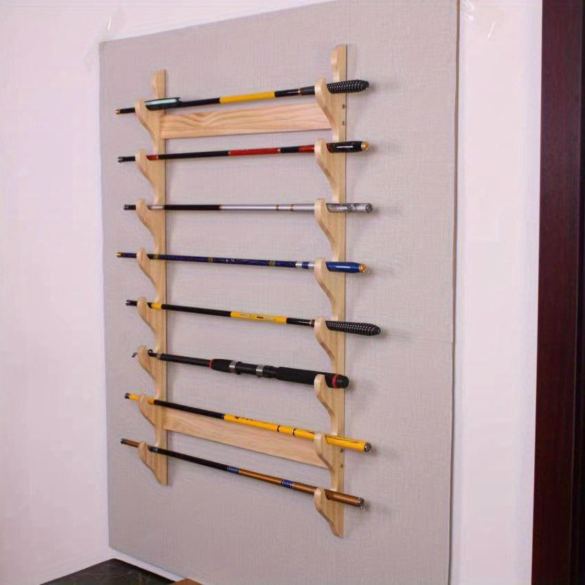 Wall Mounted Fishing Rod Holder for Organizing Gear