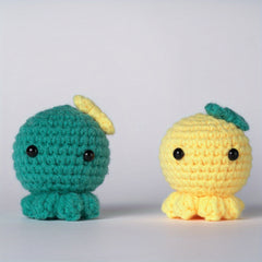 1pc Crochet Material Bag Doll DIY Eight Claw Fish Wool English Instruction Book